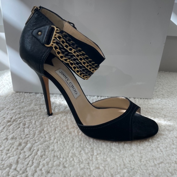 Jimmy Choo Suede and chain detail pumps, Size 41, Black - Picture 2 of 6